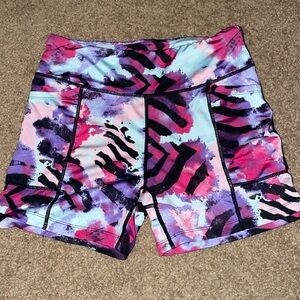 multi color biker shorts